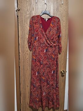 Red Paisley Maxi Dress